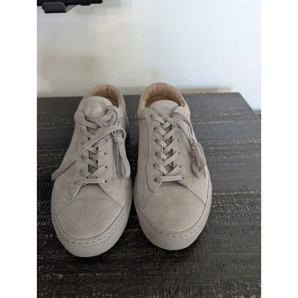 KOIO Capri Leather Sneakers Italian Suede Shoe Light Grey Men Sz EU 42 US 9